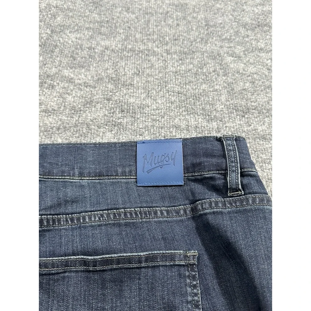 Mugsy Jeans Mens 44x30 Blue Fultons Straight Leg Dark Wash Stretch Denim